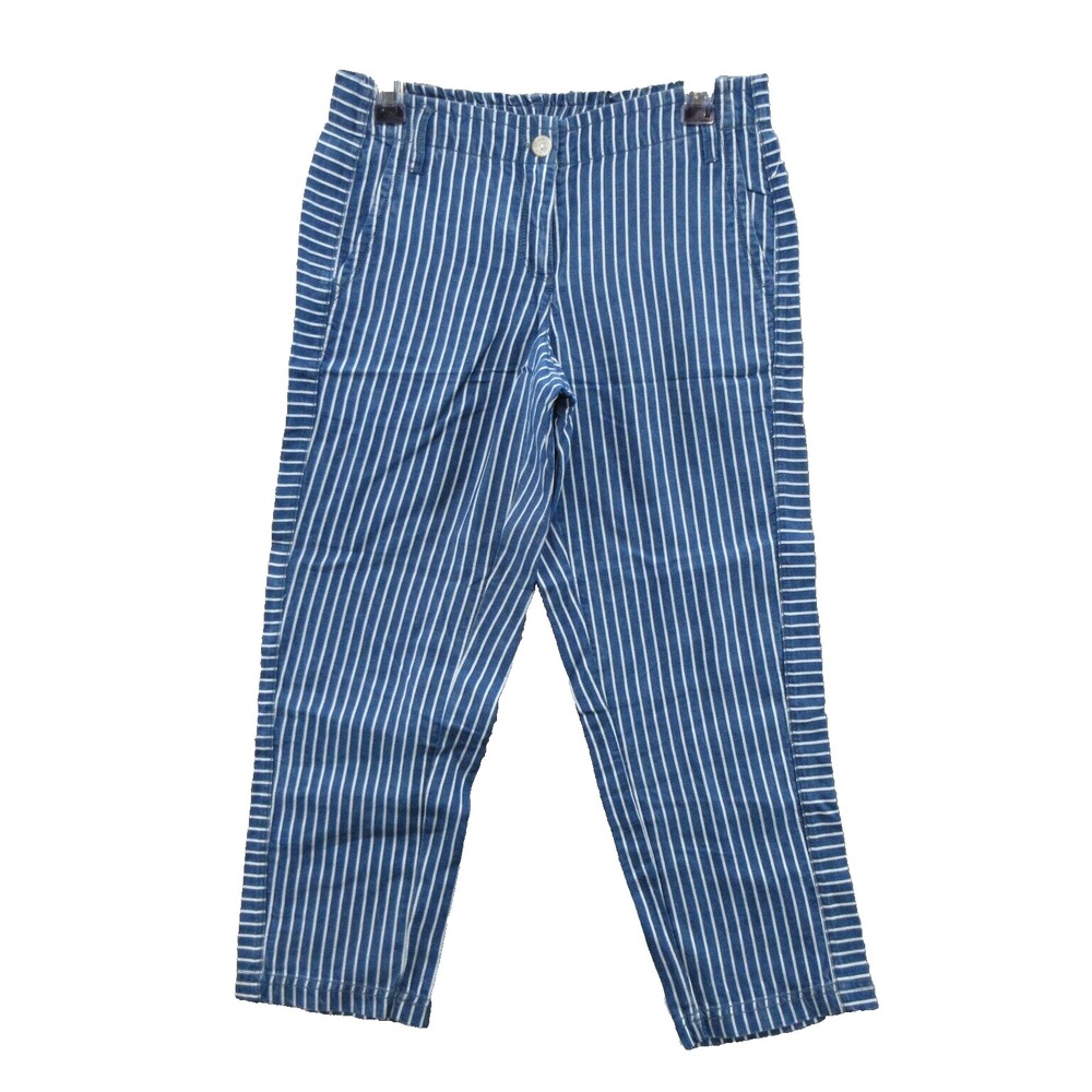 Tommy Bahama Pants Womens Size Small Cropped Style Blue With White Striped New